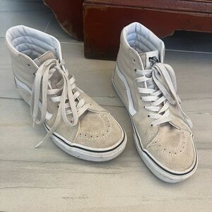 Vans off the wall Off-White cream High-Top Sneakers unisex size 7 women 5.5 men